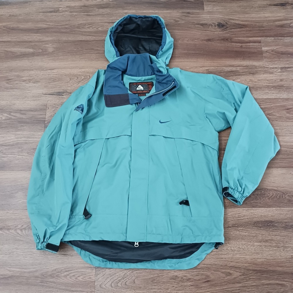 Vintage Nike ACG Jacket Mens M Teal Blue All Conditions Gear Nike-Fit 90s Y2K